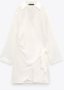 Zara satin wrap dress